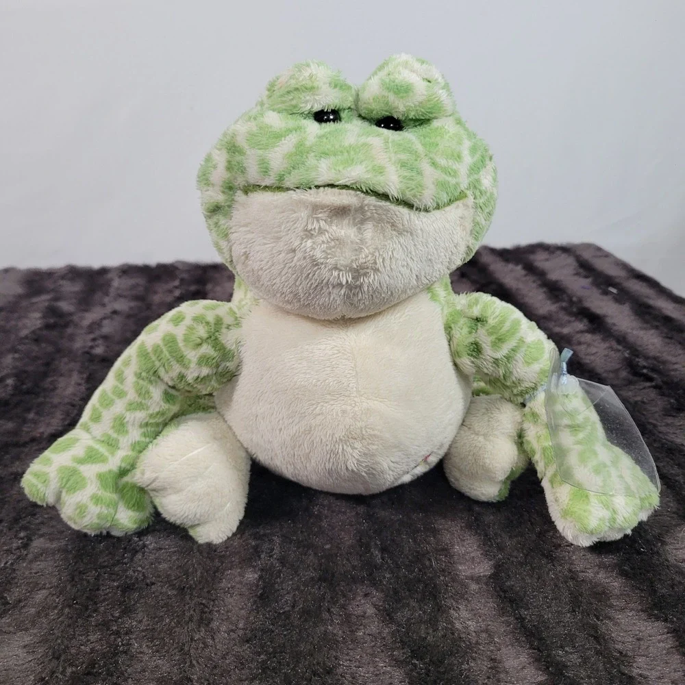 Ganz Webkinz Spotted Frog HM142 Green White Plush Stuffed Animal